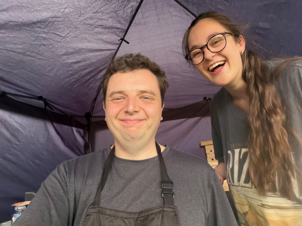 Two members of the Xanders catering team